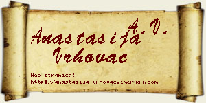 Anastasija Vrhovac vizit kartica
